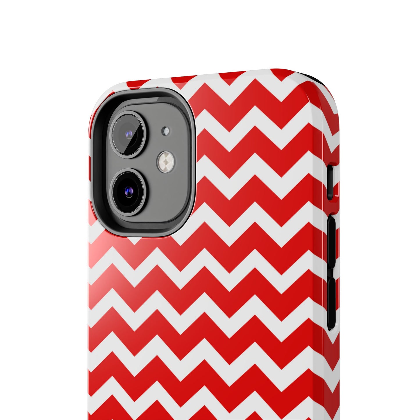 Bold Red & White Chevron – Modern Geometric iPhone Case