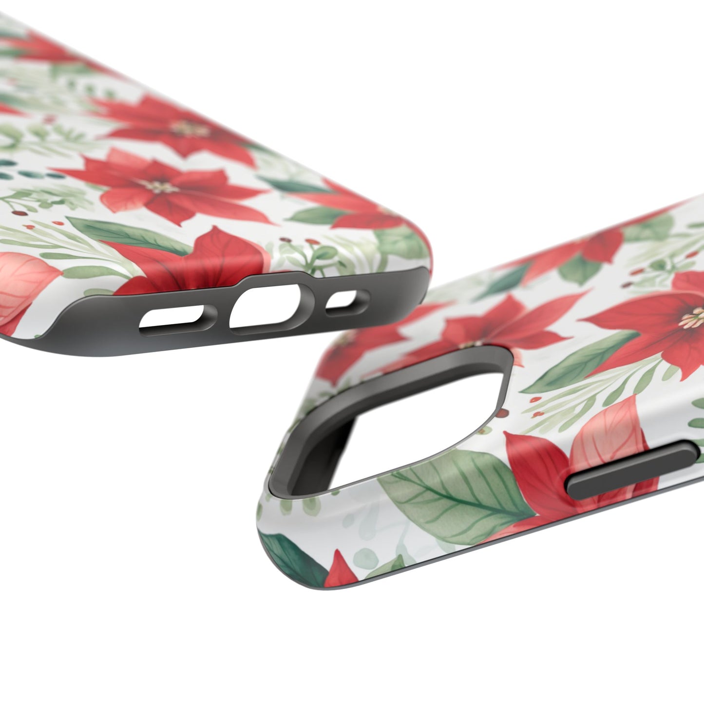 Festive Poinsettia Holiday Pattern – MagSafe iPhone Series Case