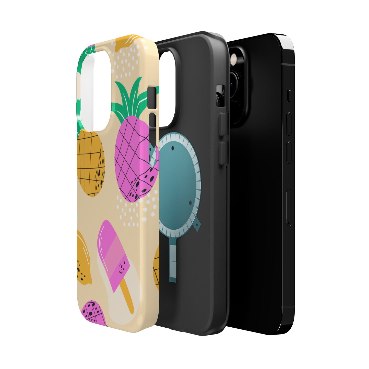 Tropical Pop MagSafe iPhone Case – Fun Pineapple & Lemon Design with Vibrant Summery Colors