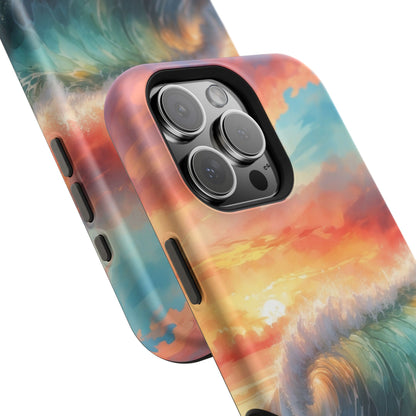 Ocean Wave Sunset MagSafe iPhone Case – Coastal Vibes Design