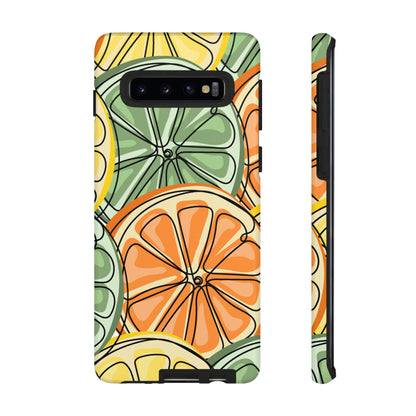 Citrus Zest Tough Samsung Galaxy Case – Bold Lime, Lemon, and Orange Design, Shockproof Protection - BOGO Cases