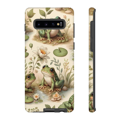 Cute Frogs Phone Case - Pond Pals Frolic - Charming Frog Lily Pad Phone Case for iPhone, Google & Samsung! Great Gift For Any Frog Lover!