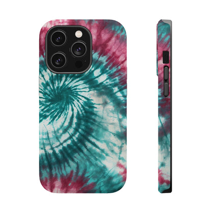 Teal and Pink Tie-Dye MagSafe Case – Stylish and Functional