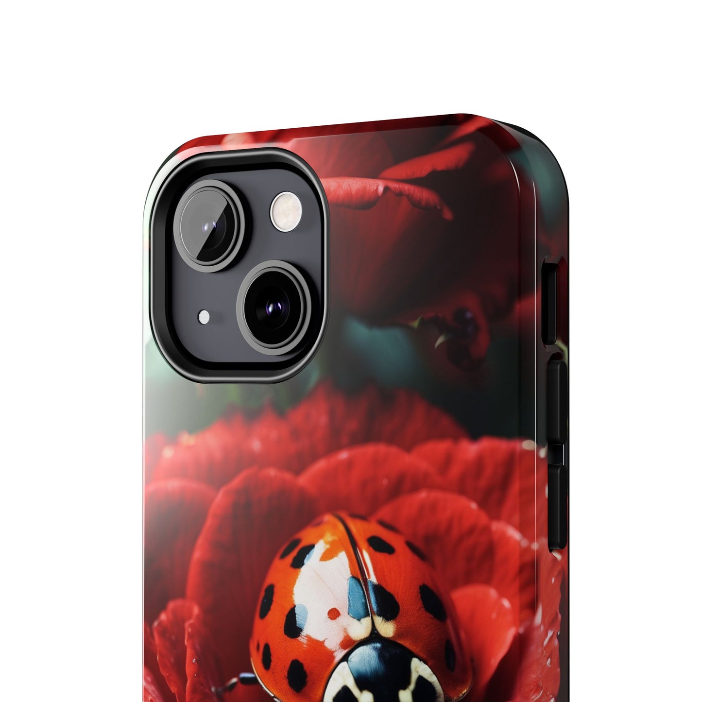 Elegant Rose & Ladybug Charm - iPhone Series Case