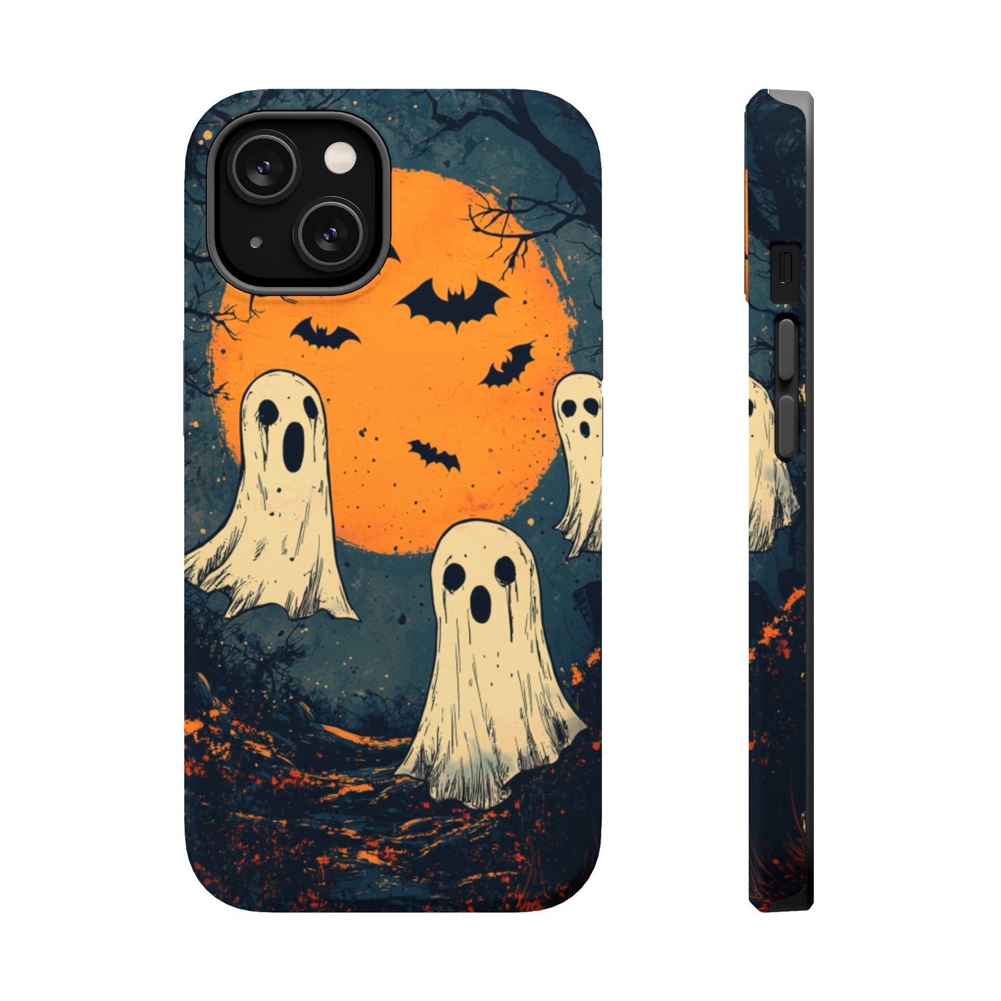 Haunted Ghosts & Full Moon MagSafe iPhone Case – Spooky Halloween Design