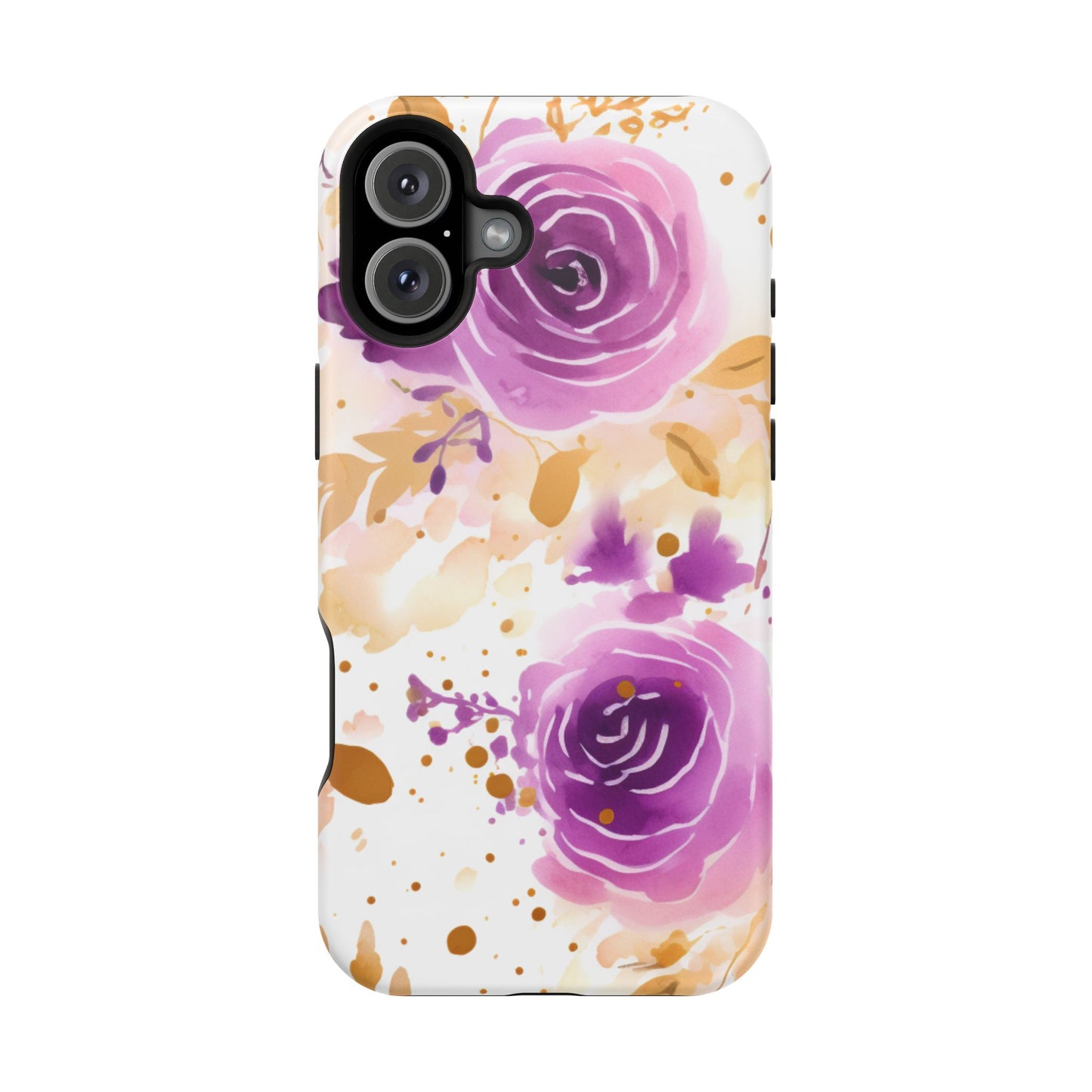 Soft Purple & Gold Floral Splash - MagSafe iPhone Series Case