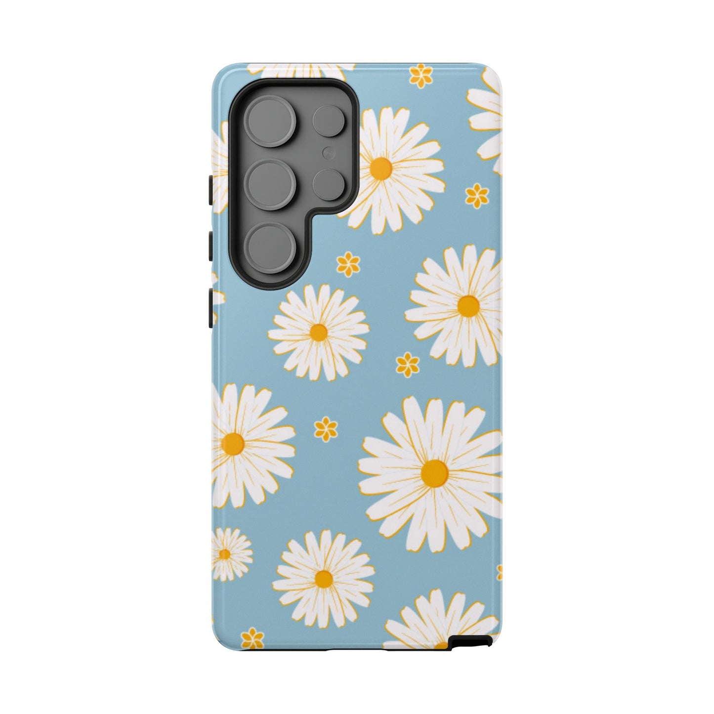 Bright Daisy Samsung Galaxy Case – Light Blue Background, Shockproof and Slim Design