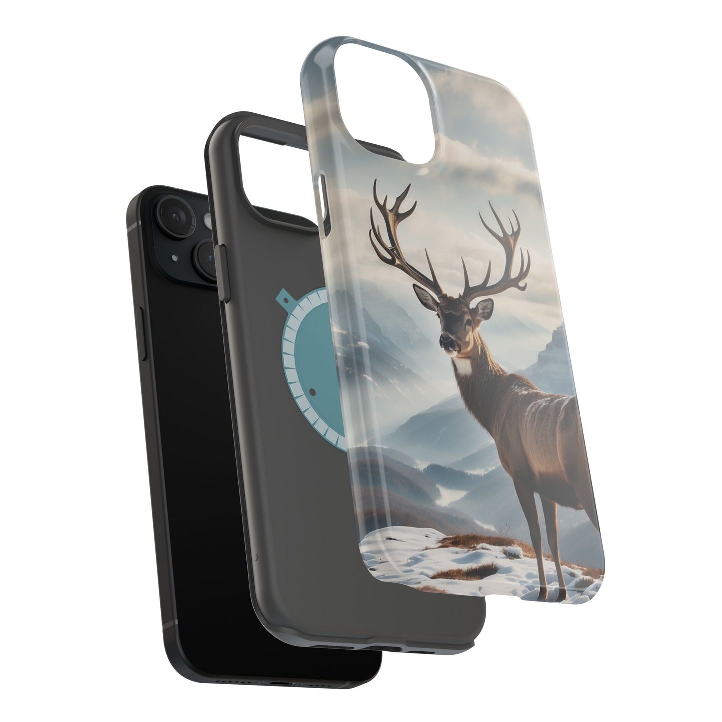 Alpine Majesty: Stag in Snow – MagSafe iPhone Case