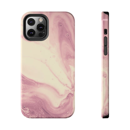 Blush Marble Glow – iPhone Case with Rose Gold & Pink Swirl Pattern