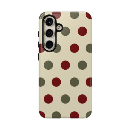 Red & Green Polka Dots on Cream – Samsung Galaxy Case