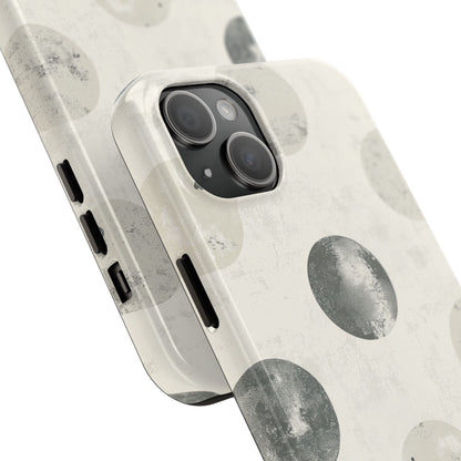 Vintage Polka Dot iPhone Case - Neutral Retro Protective Cover