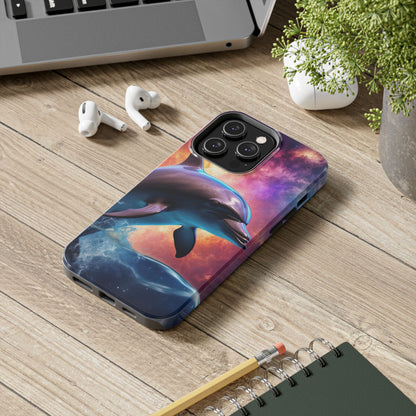 Cosmic Dolphin Galaxy Art - iPhone Case