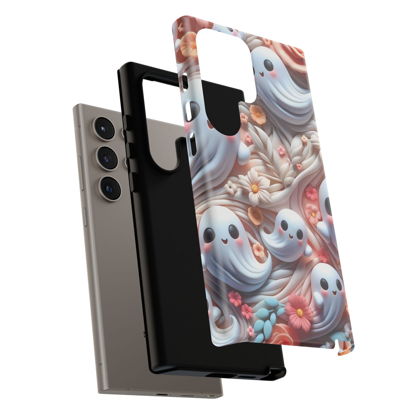 Clay Ghosts Phone Case - Whimsical Floral Protection