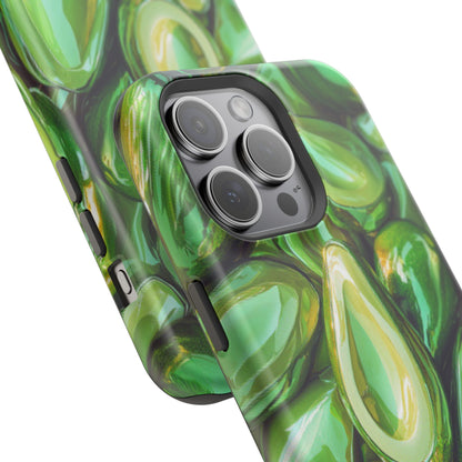 Glossy Avocado MagSafe iPhone Case – Sleek Green 3D Fruit Design, Durable and Stylish