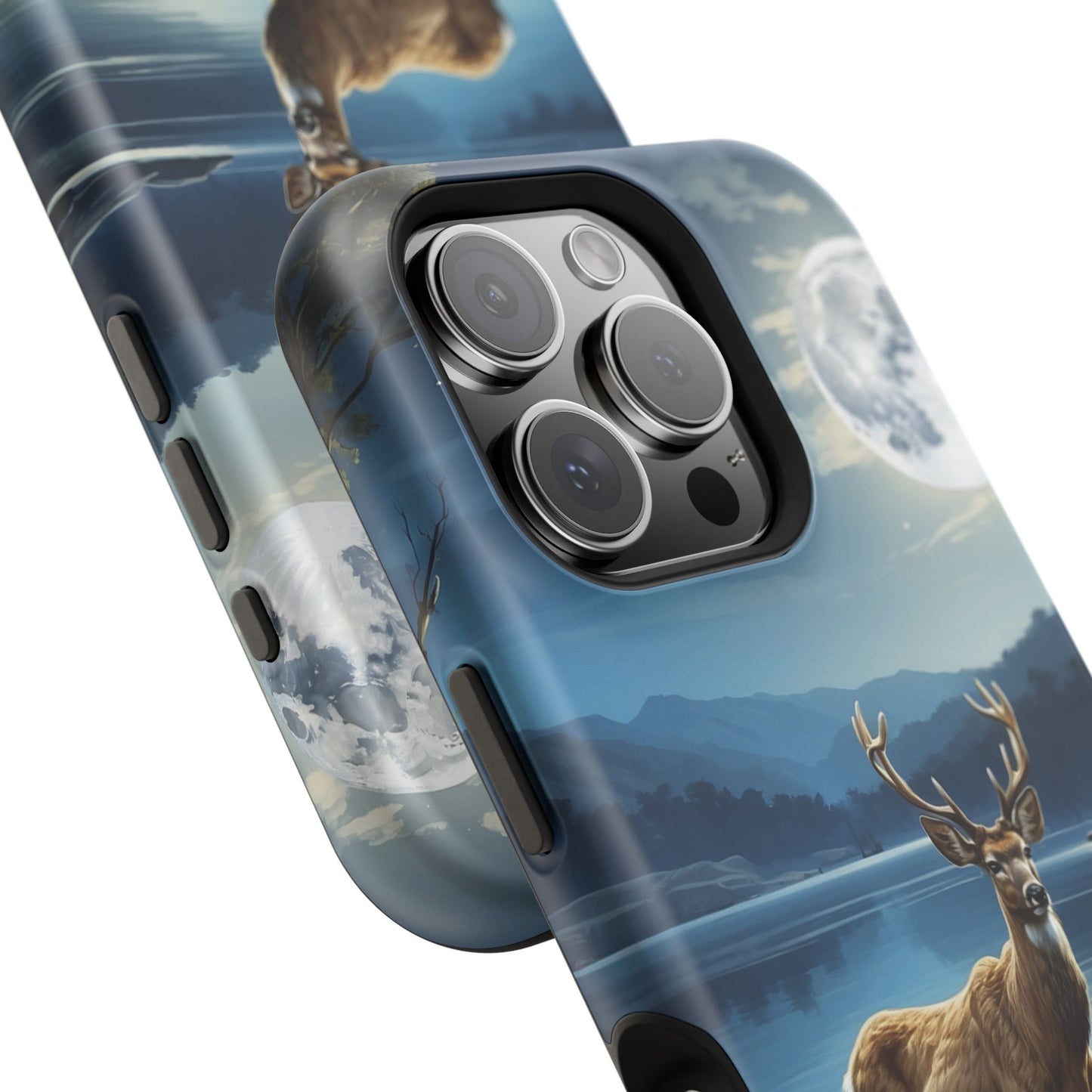 Moonlit Elegance: Stag by the Lake – MagSafe iPhone Case