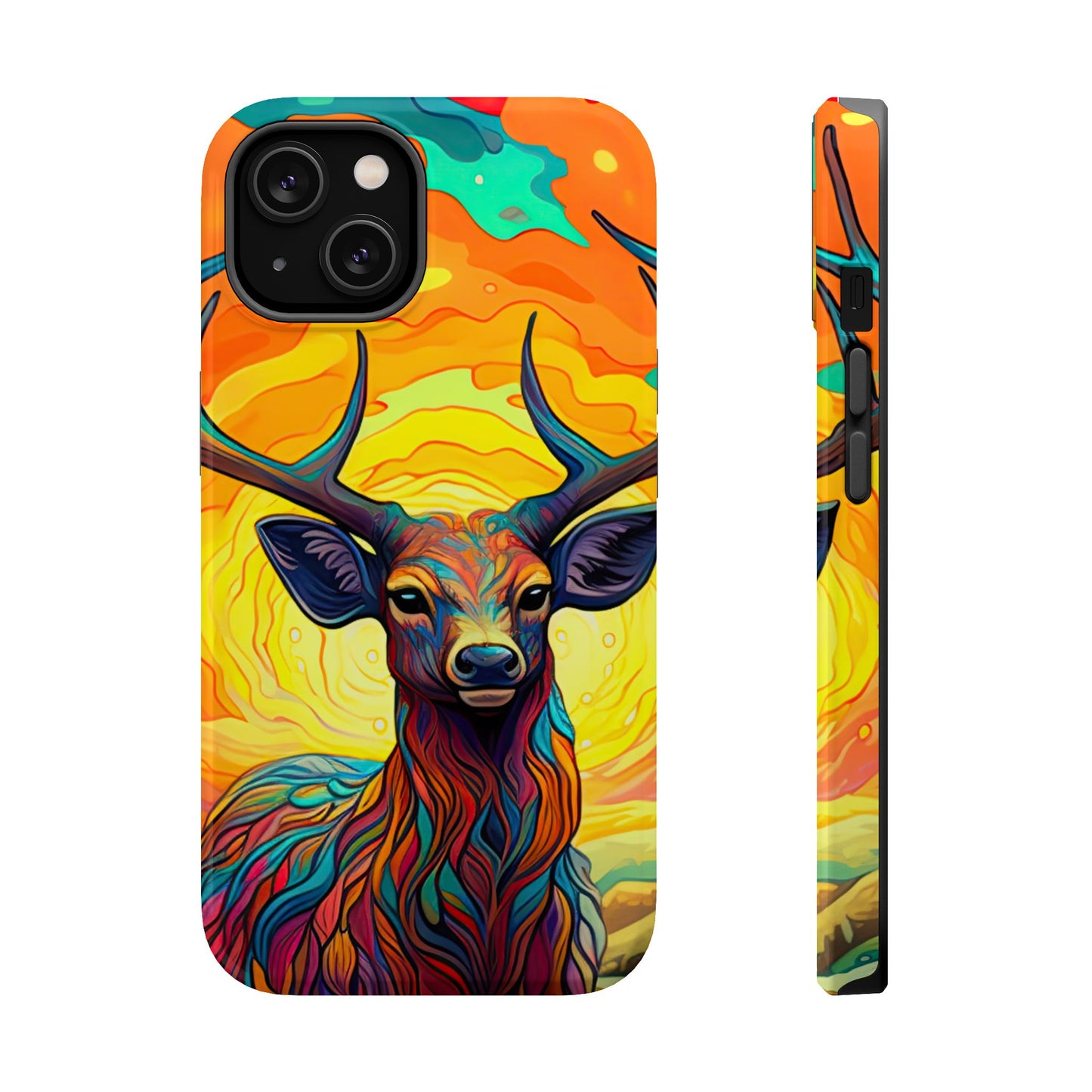 Vibrant Stag in Bloom – MagSafe iPhone Case