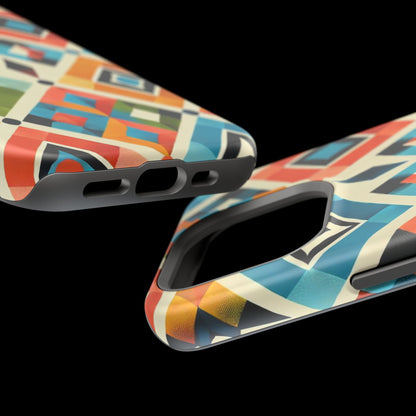 Harlequin Geometric MagSafe iPhone Case - Vibrant Abstract Protective Cover