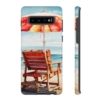 Beachfront Sunset Lounge Samsung Galaxy Case – Vibrant Watercolor Design