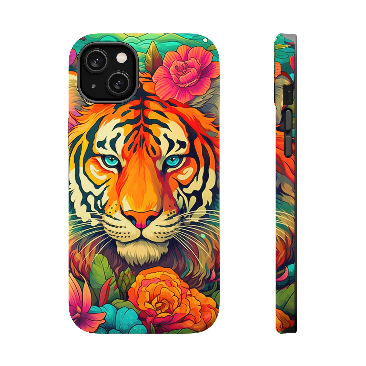 Fierce Rainbow Tiger Art - MagSafe iPhone Case