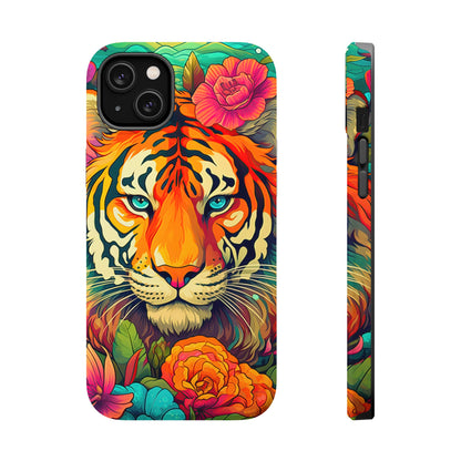 Fierce Rainbow Tiger Art - MagSafe iPhone Case