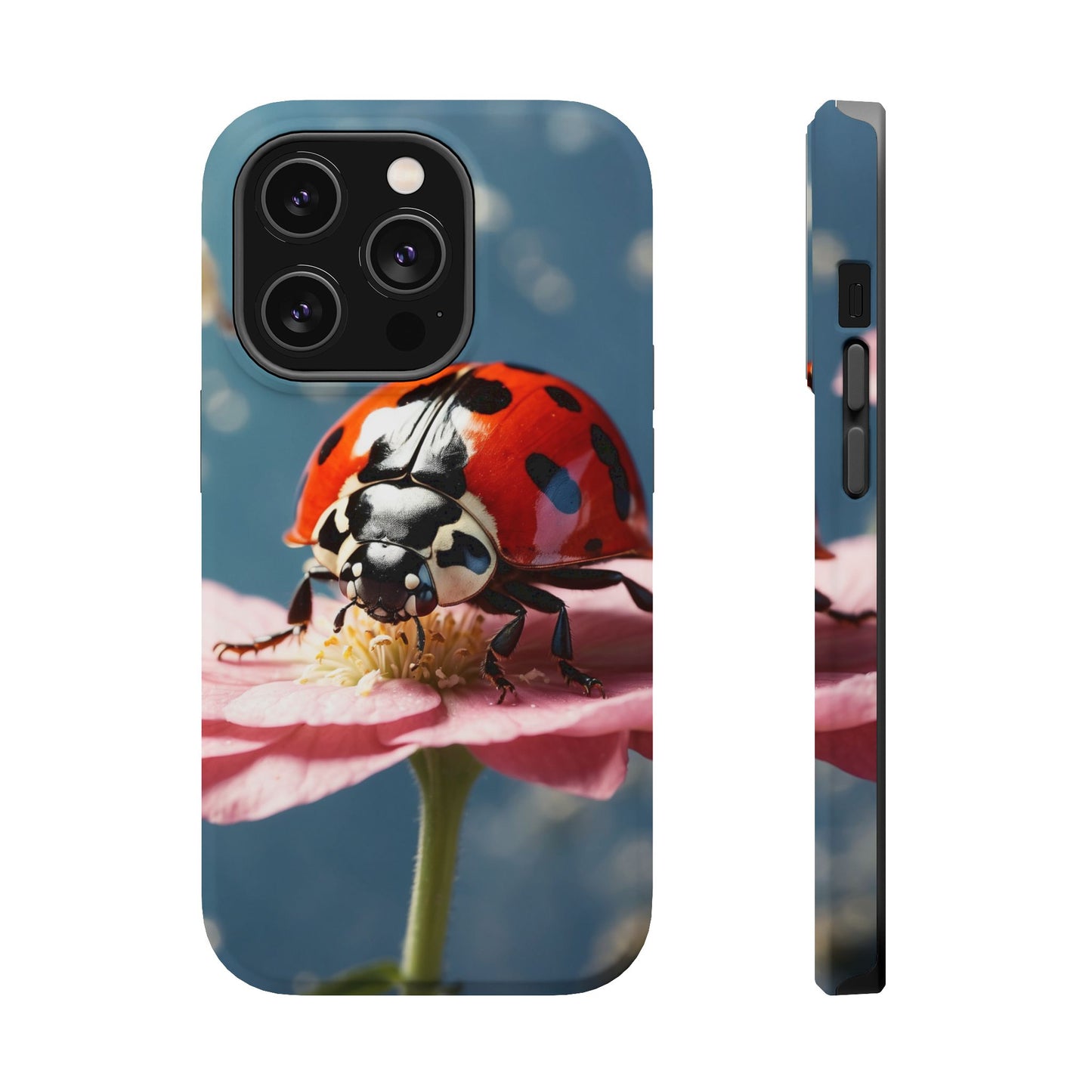 MagSafe iPhone Case: Floral Ladybug Delight