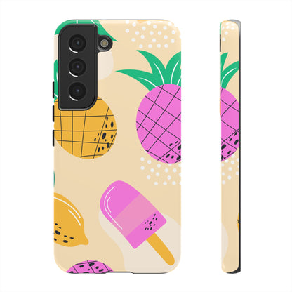 Tropical Pop Samsung Galaxy Case – Fun Pineapple & Lemon Design with Vibrant Summery Colors