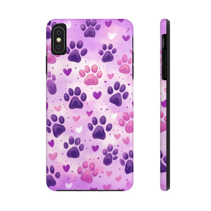 Purple Paw Print iPhone Case - Cute Pet-Themed Protective Cover