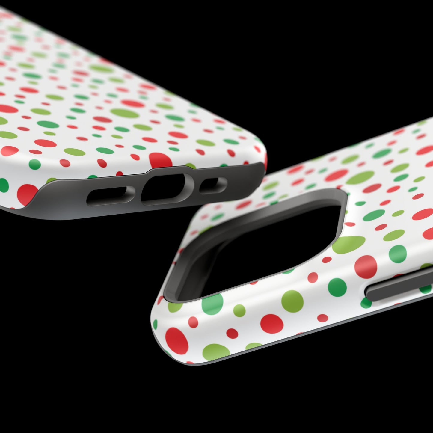 Red & Green Christmas Polka Dots – MagSafe iPhone Case