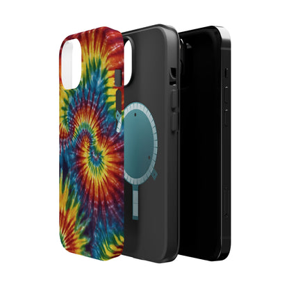 Retro Rainbow Tie-Dye MagSafe Case – Swirl Design