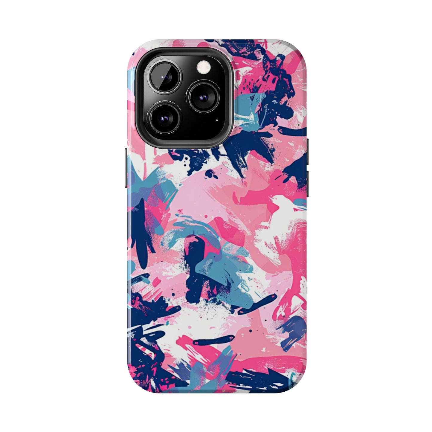 Vibrant Pink & Navy Abstract Splash – iPhone Case