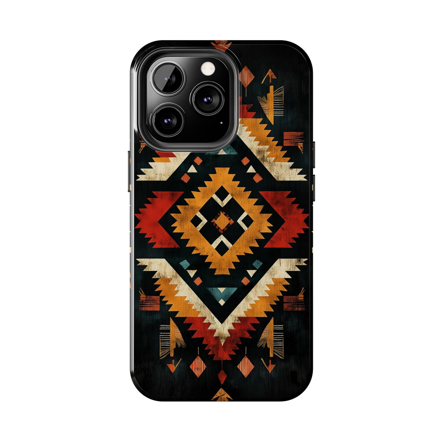 Southwestern Tribal Diamond Tough iPhone Case – Bold Geometric Pattern, Dual - Layer Protection - BOGO Cases