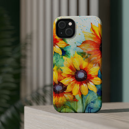 Watercolor Sunflower Splash - MagSafe iPhone Series Case