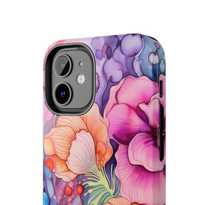 Bright Watercolor Floral Splash iPhone Series Case – Bold Artistic Design