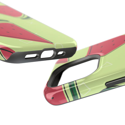 Watermelon Slice MagSafe iPhone Case – Fresh & Fun Design with Retro Geometric Pattern