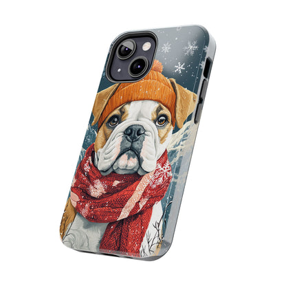 Cozy French Bulldog iPhone Case – Rustic Fireplace Protective Cover