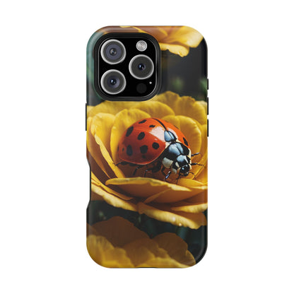 MagSafe iPhone Case: Ladybug on Yellow Petals