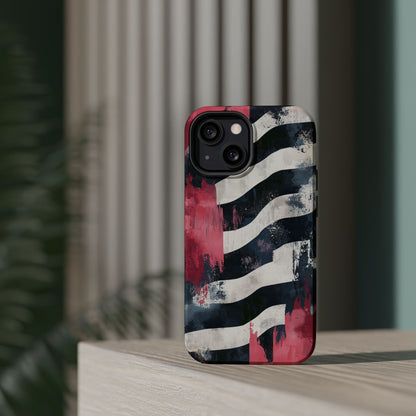 MagSafe iPhone Case: Blood Zebra – Bold Red & Black Pattern