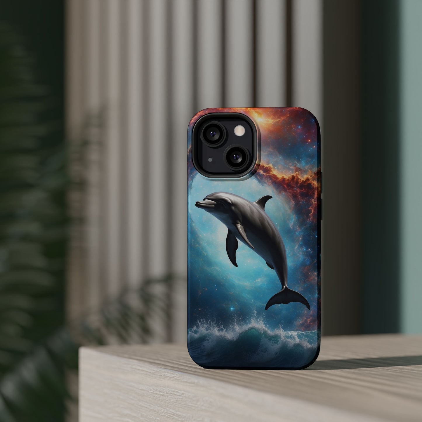 Cosmic Dolphin Space Vibes - MagSafe-Compatible Case