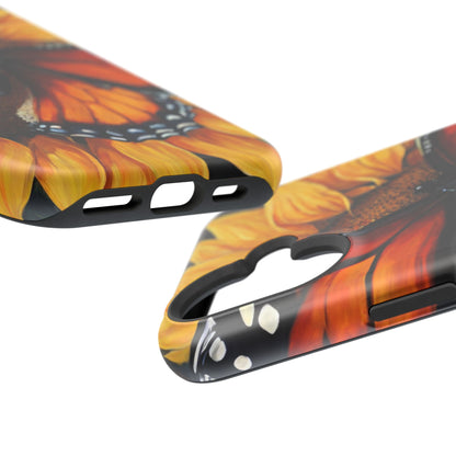 Monarch Butterfly & Sunflower Art – MagSafe iPhone Case