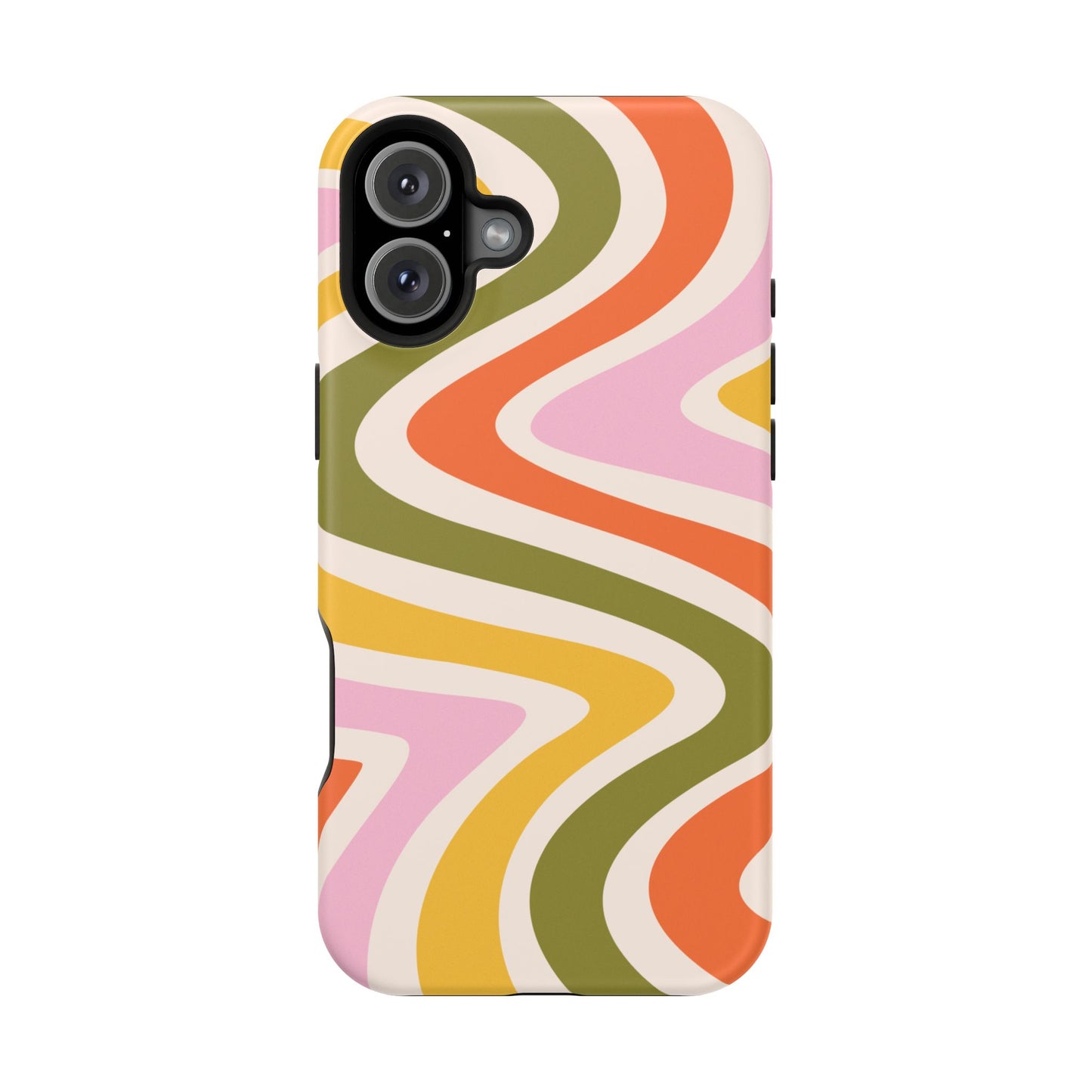 Retro Groove MagSafe iPhone Case – 70s-Inspired Design with Dual-Layer Protection