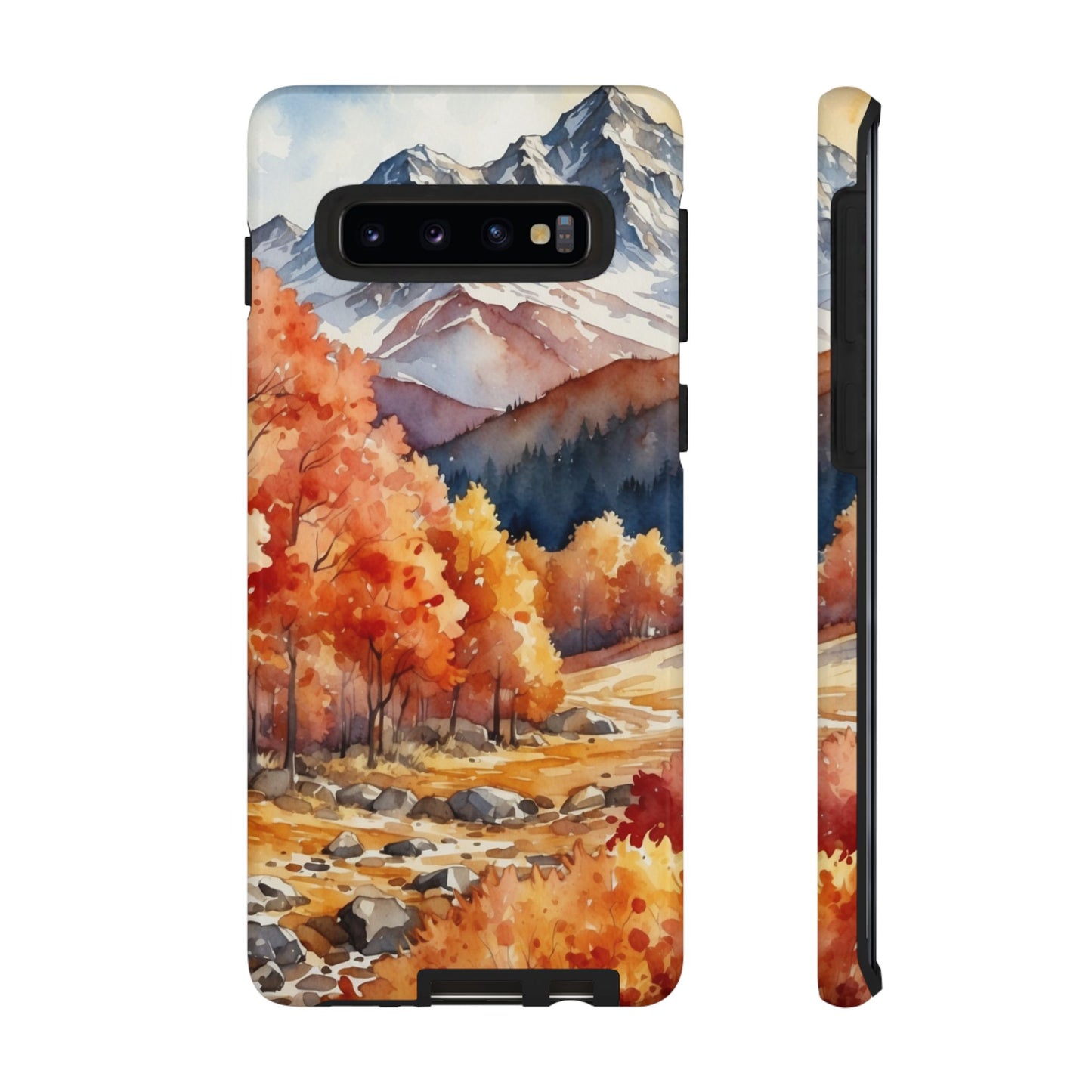 Watercolor Autumn Forest and Mountains - Samsung Galaxy Case