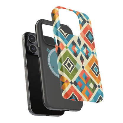 Harlequin Geometric MagSafe iPhone Case - Vibrant Abstract Protective Cover