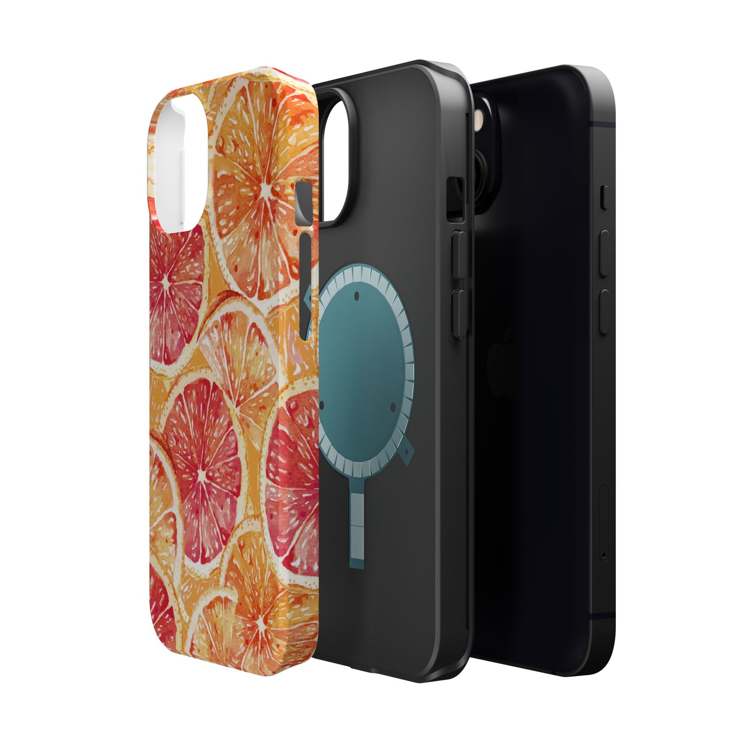 Watercolor Citrus Splash Tough MagSafe iPhone Case – Vibrant Fruit Print, Shock-Resistant Design