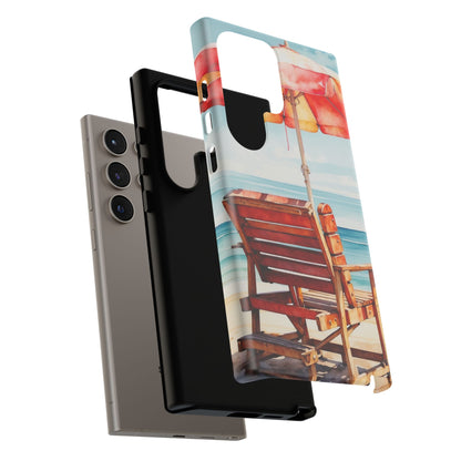 Beachfront Sunset Lounge Samsung Galaxy Case – Vibrant Watercolor Design