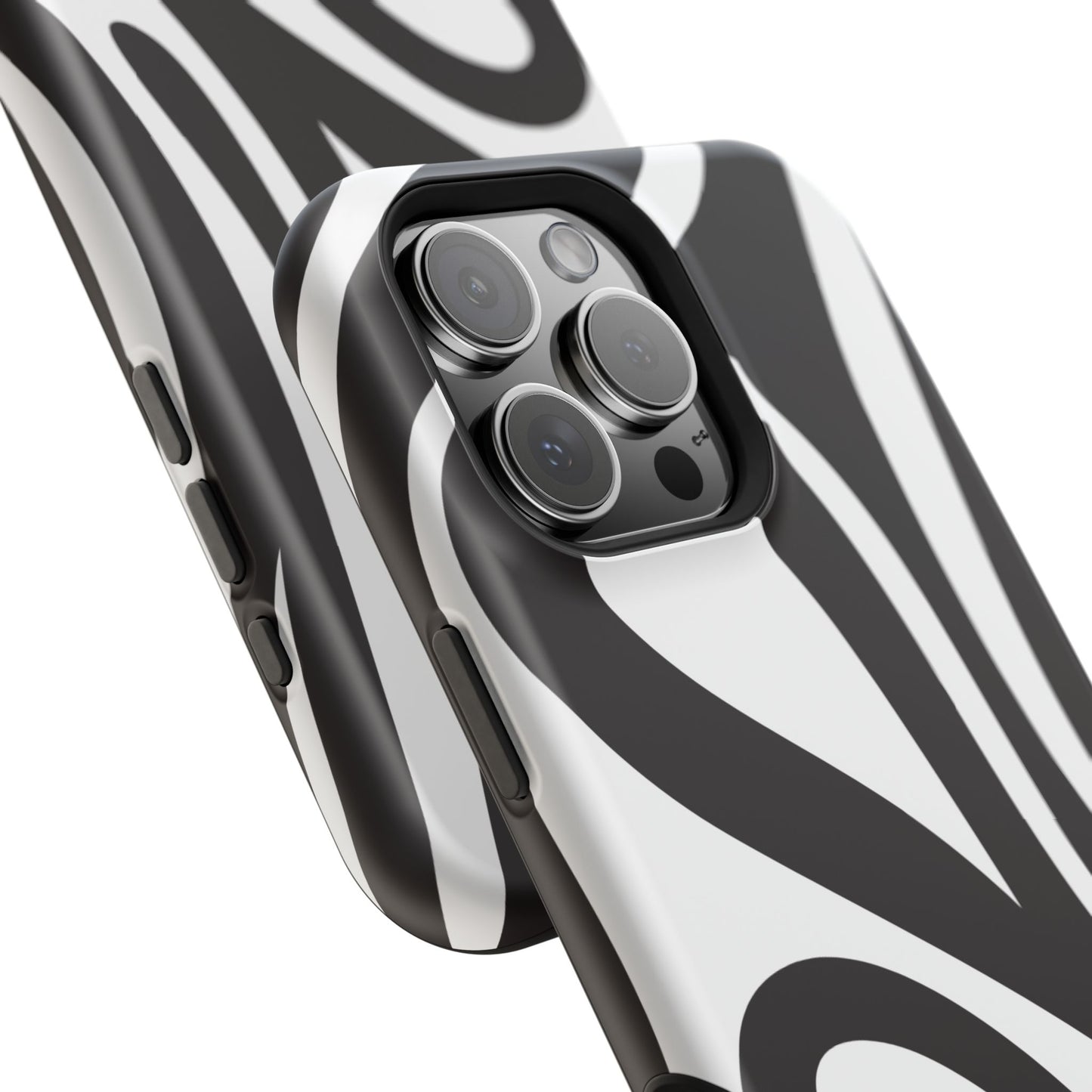 Modern Black and White Abstract Tough MagSafe iPhone Case – Bold Graphic Pattern with Dual-Layer Protection