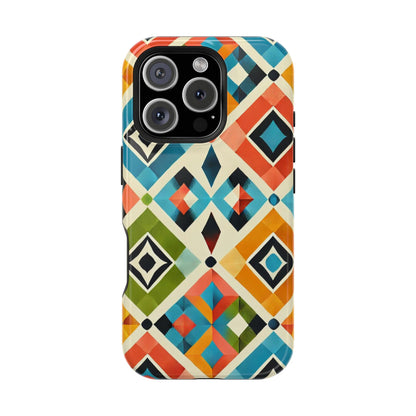 Harlequin Geometric MagSafe iPhone Case - Vibrant Abstract Protective Cover