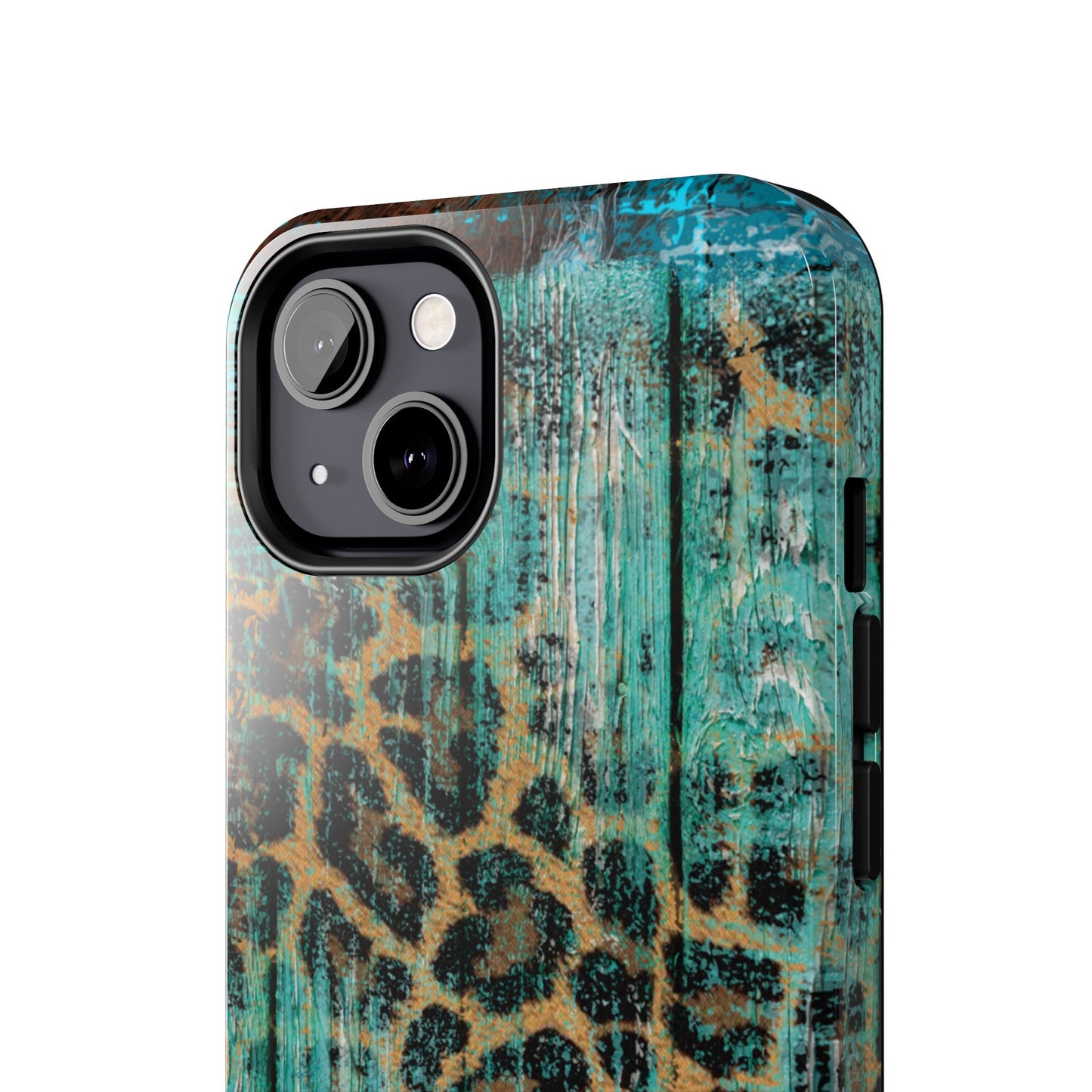 Turquoise Rustic Leopard Wood - iPhone Series Case