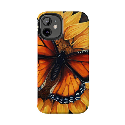 Monarch Butterfly & Sunflower Art – iPhone Case