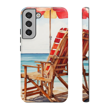 Beach Bliss Samsung Galaxy Case – Relaxing Seaside Chair and Umbrella Design