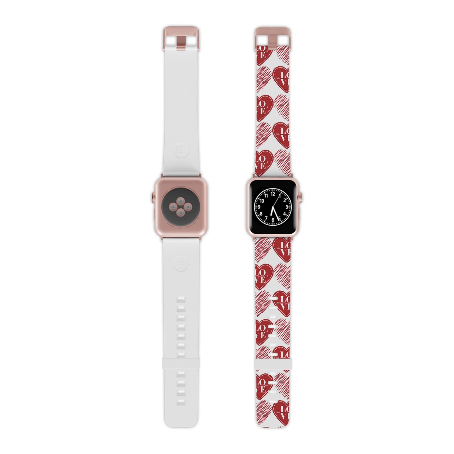 Red Love Heart Pattern Apple Watch Band